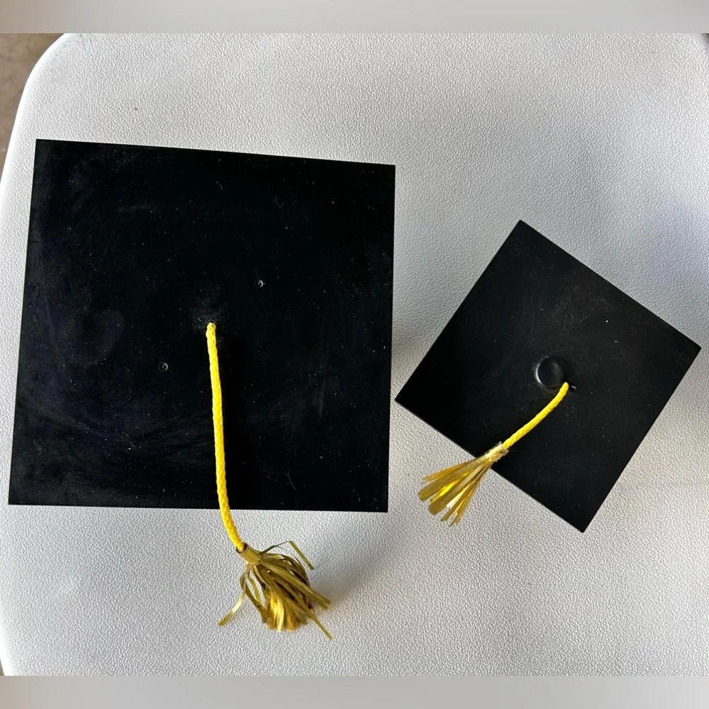 Two Decorative Graduation Hats 🎓 Cake Toppers